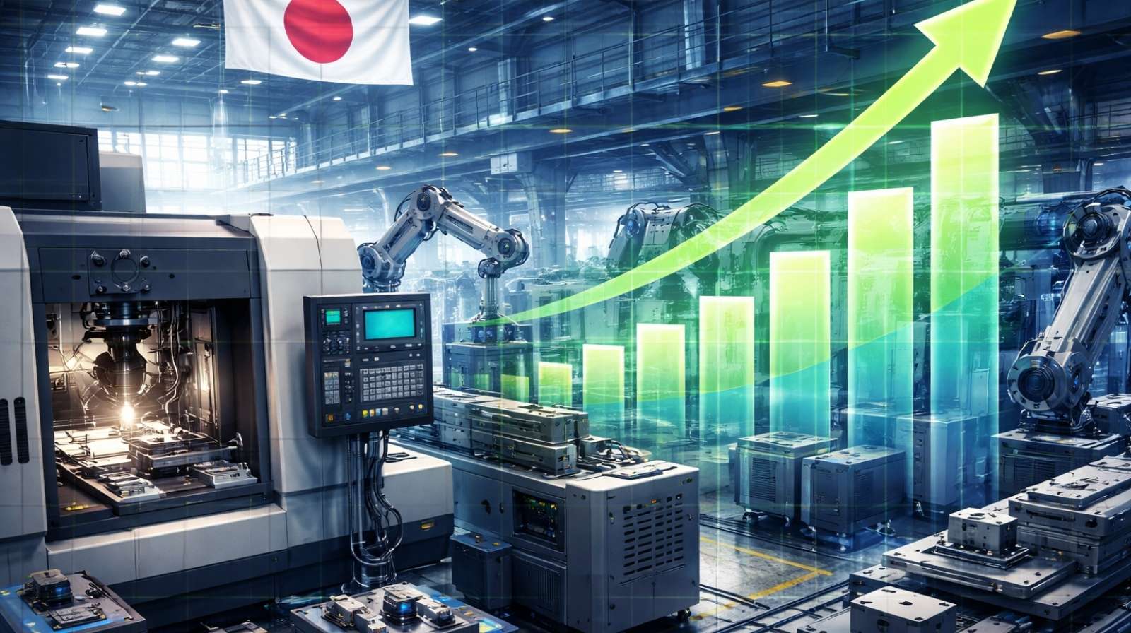 Pedidos de Máquinas-Ferramenta no Japão Crescem 10,6% em Janeiro, Mas Caem em Relação a 14,8% Anterior