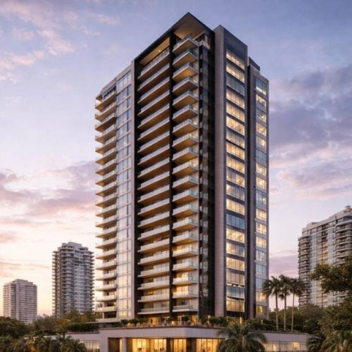 Even resultados 4T25 com edifício moderno e cenário urbano ao pôr do sol