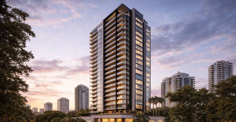 Even resultados 4T25 com edifício moderno e cenário urbano ao pôr do sol