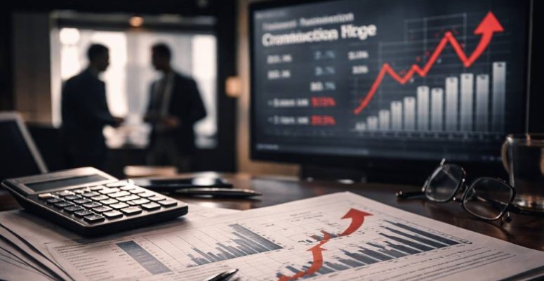 Produtividade e custos do trabalho EUA em destaque com gráficos financeiros indicando alta nos custos e análise econômica em ambiente corporativo moderno