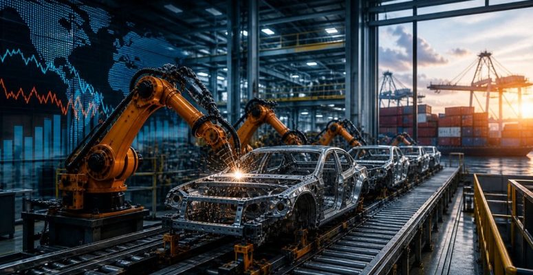 PMI industrial EUA mostrando alta para 54,5 com destaque para produção e inflação